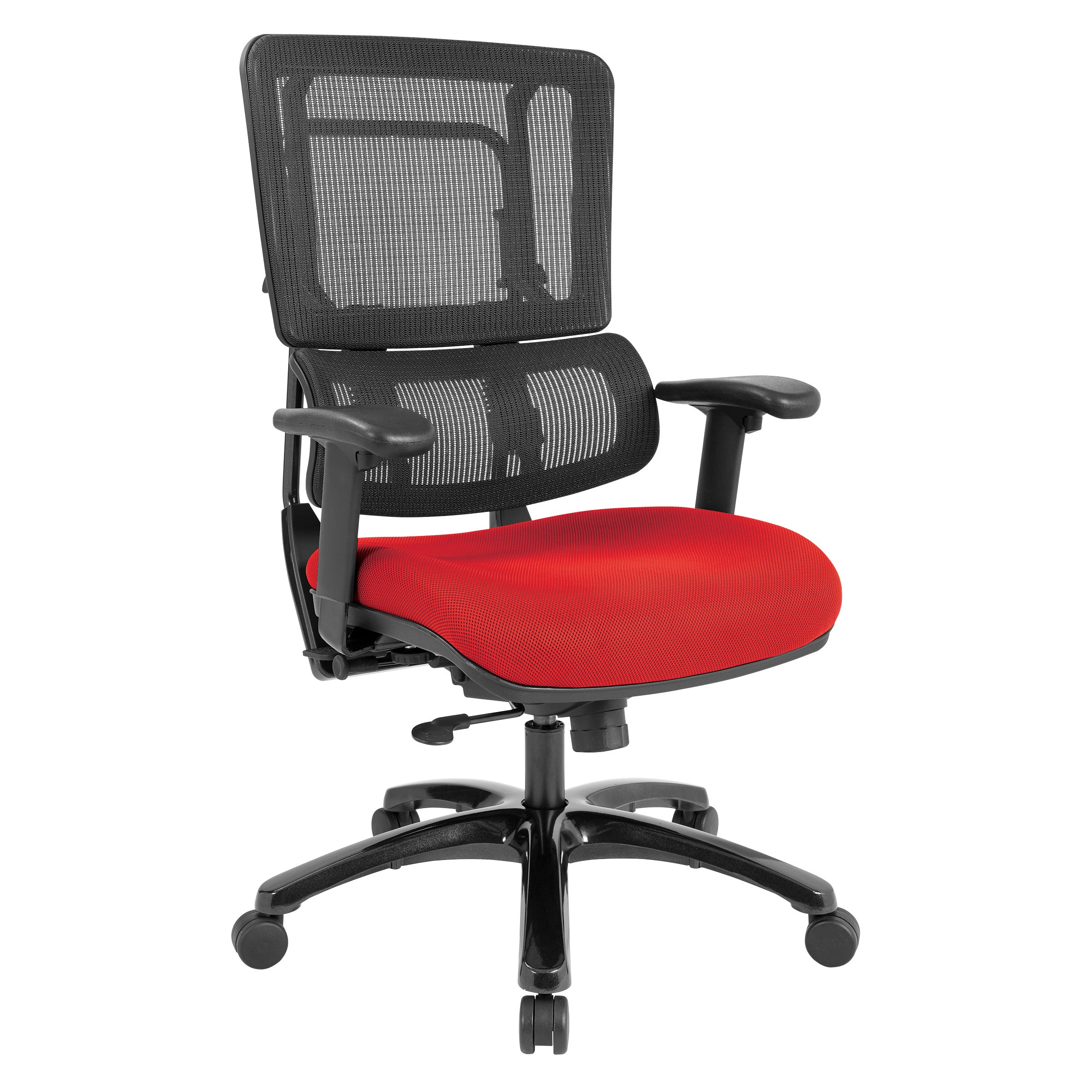 Vertical Black Mesh Back Chair with Shiny Black Base 1